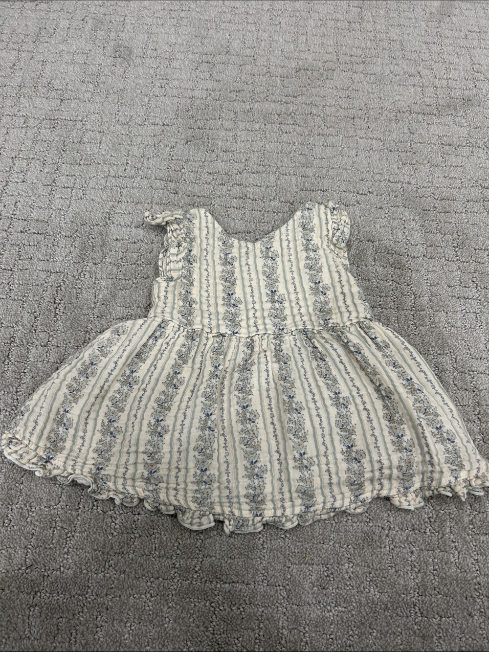 Rylee + Cru Cream Dress with Blue Floral Stripes